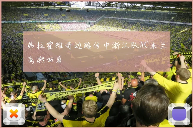弗拉霍维奇边路传中浙江队AC米兰高燃回看